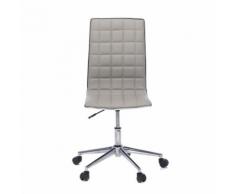 Chaise de bureau dactylo à roulettes en polyuréthane taupe Taupe