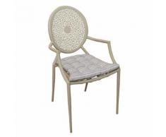 Louisa Jardin Fauteuil de jardin taupe en acier galvanisé Alinea