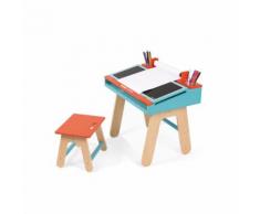 Bureau d'écolier en bois bleu pour enfant