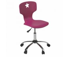 Chaise de bureau junior rose à roulettes Rose