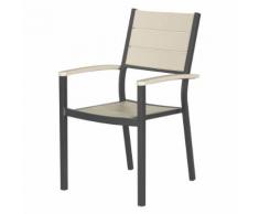 Gilles Fauteuil de jardin empilable gris en bois composite et alu Alinea