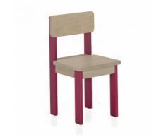 Chaise d'enfant en acacia (pieds roses fuschia) Violet