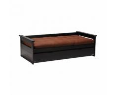 Lit banquette gigogne marron (90x190cm)