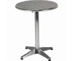 Table de jardin en alu et bois composite (2 places) Gris