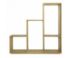 Étagère escalier biseautée en chêne clair Beige