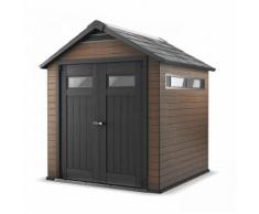 Fusion Abri de jardin marron en bois et polypropylène 5,15m² Alinea