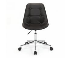 Chaise de bureau dactylo à roulettes en polyuréthane noir Noir