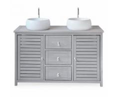 Meuble de salle de bains en épicéa 140cm Gris