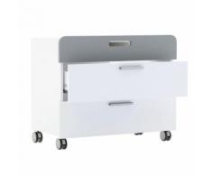 Commode enfant blanche avec roulettes 3 tiroirs