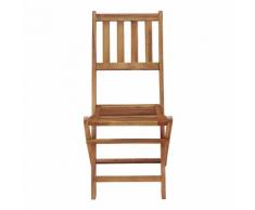 Chaise de jardin pliante en acacia massif Naturelle