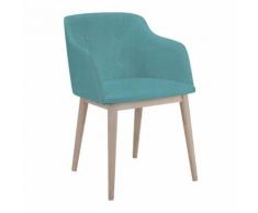 Cork Chaise capitonnée avec accoudoirs en tissu turquoise Alinea Turquoise