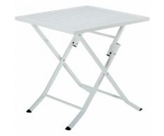 Blanco Jardin Table de jardin pliante blanche en aluminium (2 à 4 places) Alinea