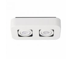 Spot encastré blanc à LED à 2 têtes avec télécommande Blanc