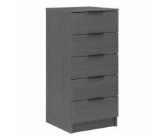 Chiffonnier gris foncé 5 tiroirs Gris