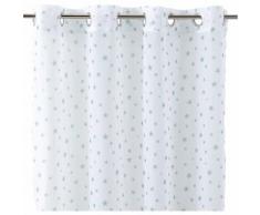 Voilage blanc motifs étoiles vertes 140x240cm pour enfant Blanc, Vert
