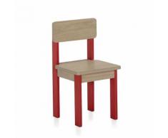Chaise d'enfant en acacia (pieds rouges) Rouge