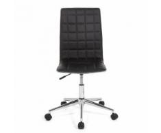 Chaise de bureau dactylo à roulettes en polyuréthane noir Noir
