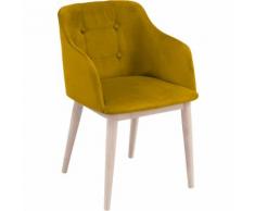 Chaise capitonnée avec accoudoirs jaune moutarde Jaune