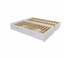 Lit banquette gigogne 1 place avec sommiers (90x200cm)