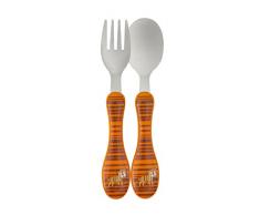 Lässig Stainless Steel Wildlife Couvert pour Bébé Tiger Orange