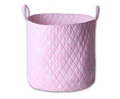 Minene Uk Panier de rangement, paniers de rangement rond, grand panier de rangement Tissu – Idéal pour jouet, de rangement et de rangement pour enfant comme un panier à linge rose Star