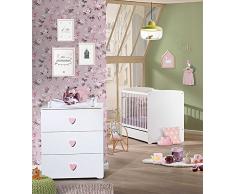 BABY PRICE Chambre Bébé Duo Lit 120 x 60 cm + Commode à Langer