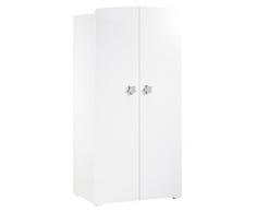 BABY PRICE New Basic Armoire Chambre Bébé 2 Portes avec Bouton Étoile Gris