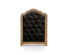 Menzzo MA090 Contemporain Maggie Tête de Lit Capitonnée Bois/Velours Noir 8 x 90 x 120 cm