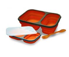Baumalu 450134 Lunch Box en Silicone à 2 Compartiments - Orange