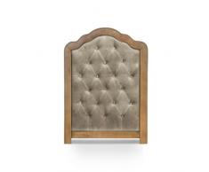 Menzzo MA090 Contemporain Maggie Tête de Lit Capitonnée Bois/Velours Taupe 8 x 90 x 120 cm