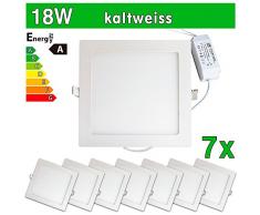 LEDVero Lot de 7 Panneaux LED ultrafins SMD 2835 18 W Plafonniers encastrables carrés, blanc froid SP221