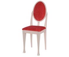 High Street Design Rose Lot de 4 chaises de salle à manger avec pieds Nuovo et pilier Boîte de coussins en tissu rouge