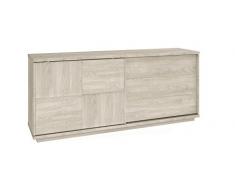 Alsapan 507157 Va Piano Enfilade avec 2 Portes Coulissantes Bois Chêne - 200 x 49 x 87 cm