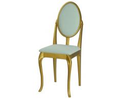 High Street Design Or Lot de 6 chaises de salle à manger avec coussins en tissu Pied Cabriole et coquille dœuf