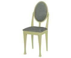High Street Design Lot de 4 chaises de salle à manger Crème en acier avec pieds Nuovo et coussins en tissu