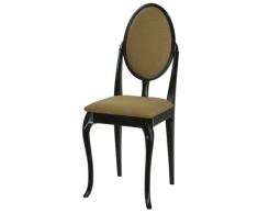 High Street Design Lot de 2 chaises de salle à manger noir avec pieds en Cabriole et coussins en tissu Café