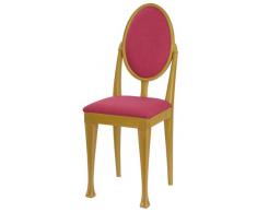 High Street Design en hêtre Lot de 2 chaises de salle à manger avec pieds Nuovo et coussins en tissu fuchsia