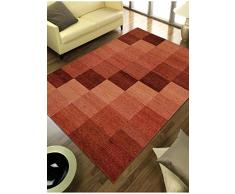 Un Amour de Tapis 13911 Baku Box Tapis Moderne Laine Terra/Marron 70 x 140 cm