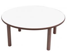 Rond-Mobeduc table enfant Bois diámetro de 80 cm, talla 3 Haya y blanco