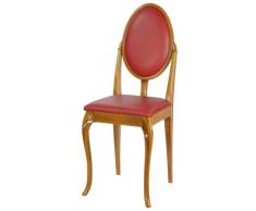 High Street Design antique Lot de 6 chaises de salle à manger en chêne avec pieds en Cabriole et pilier Boîte Rouge en simili cuir Coussins