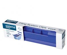 Sistema Storage Large Confection 2 Modules de Classement, Clips Dossier, Plastique, Bleu