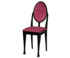 High Street Design Lot de 6 chaises de salle à manger noir avec pieds Nuovo et coussins en tissu bordeaux