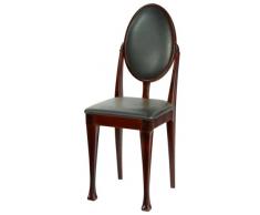 High Street Design Redwood Antique Lot de 2 chaises de salle à manger avec pieds Nuovo et coussins en simili cuir noir