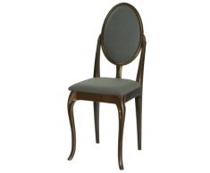 High Street Design Bronze Lot de 4 chaises de salle à manger avec pied cabriole et coussins en tissu gris anthracite