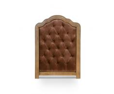 Menzzo MA090 Contemporain Maggie Tête de Lit Capitonnée Bois/Velours Marron 8 x 90 x 120 cm