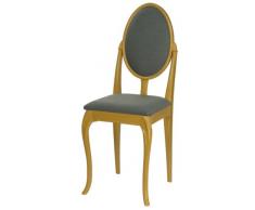 High Street Design Lot de 4 chaises de salle à manger hêtre avec pied cabriole et assise en tissu gris anthracite