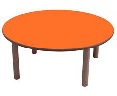 Rond-Mobeduc table enfant Bois diámetro de 100 cm, talla 1 Haya y naranja