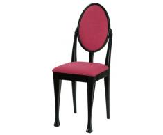 High Street Design Lot de 4 chaises de salle à manger noir avec pieds Nuovo et coussins en tissu fuchsia