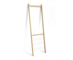 Umbra 320371-668 Leanera Porte Manteaux et Range Chaussures Bois/Métal Blanc/Naturel 188,09 x 69,39 x 6,35 cm