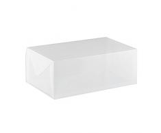 Axentia Boîte de rangement Lot de 2, boîte de chaussures, chaussures, chaussures Carton Jardinière en plastique blanc pliable, empilable, env. 34 x 21 x 13 cm
